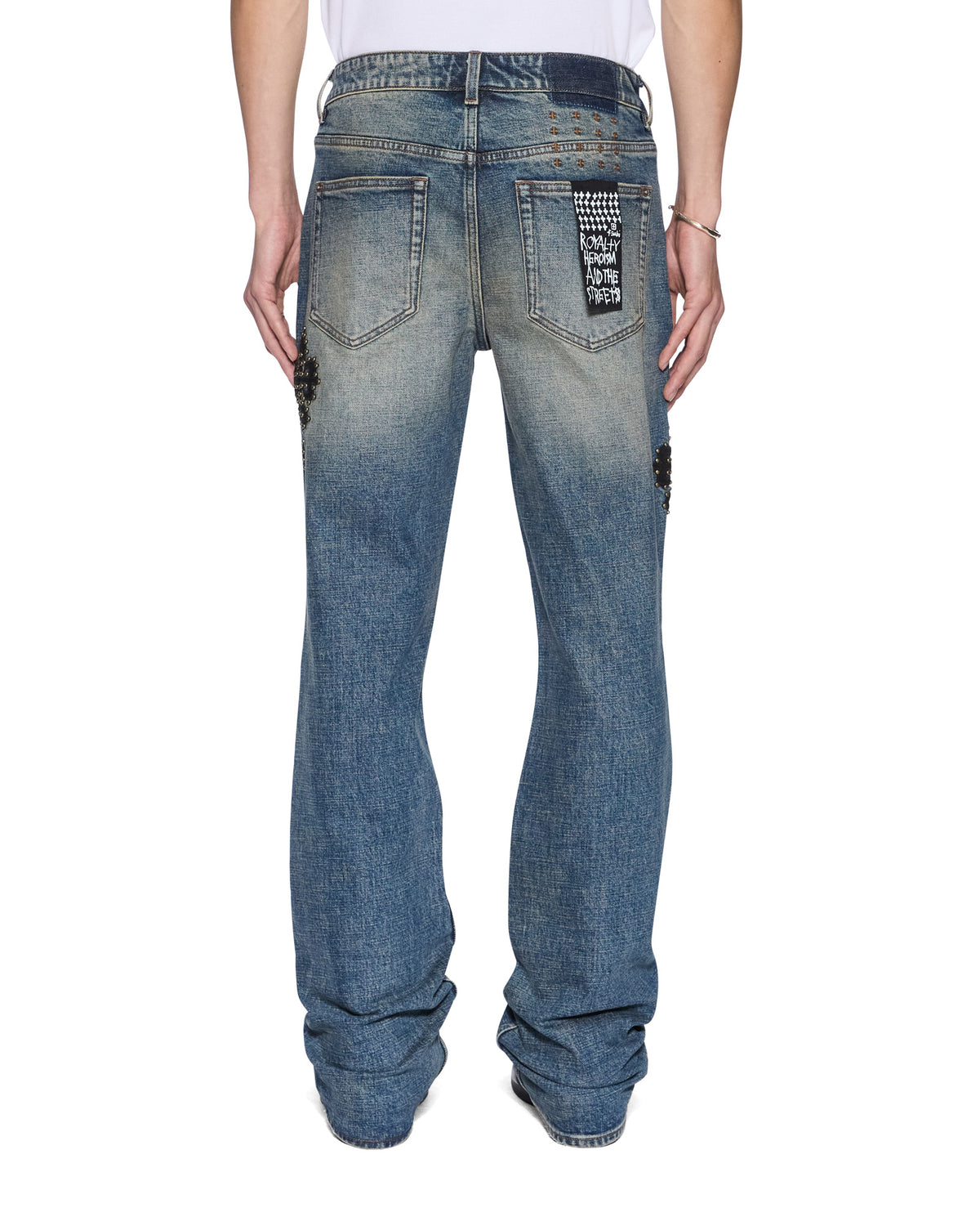 Mens Bronko Reup Blue Kaliba Bootcut Denim Jeans - Denim