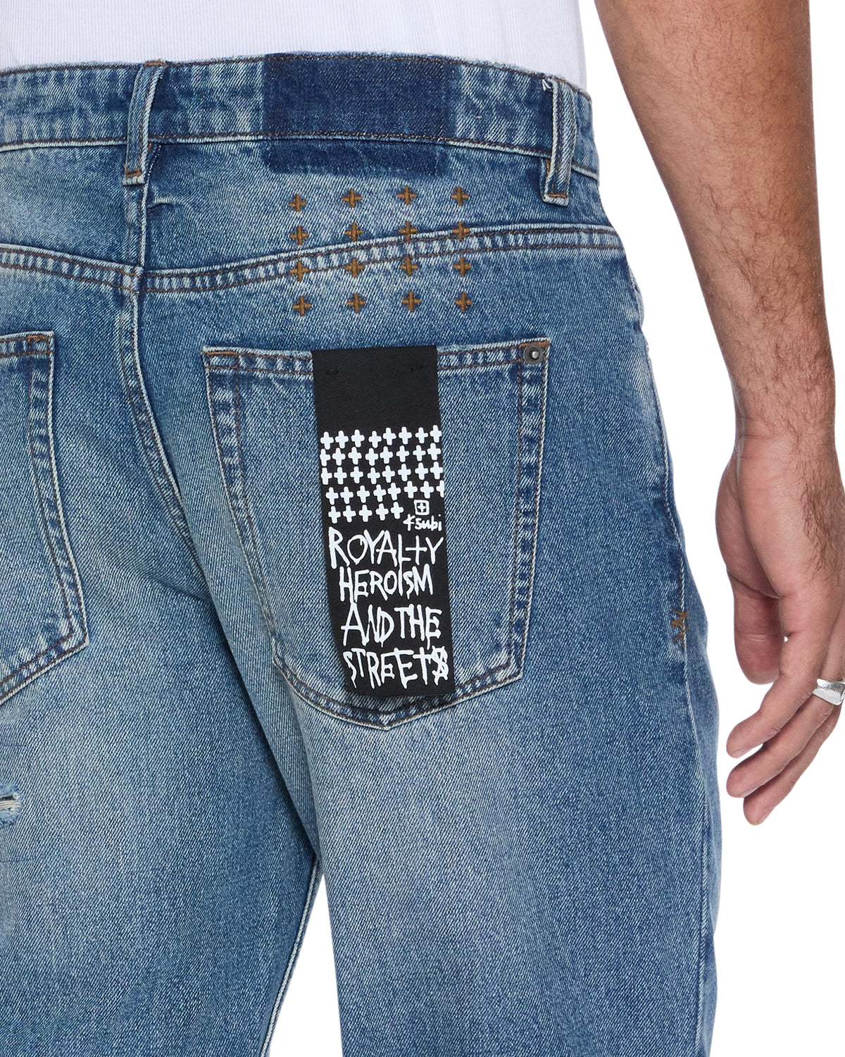 MENS BRONKO ROADHOUSE REPAIR DENIM JEANS