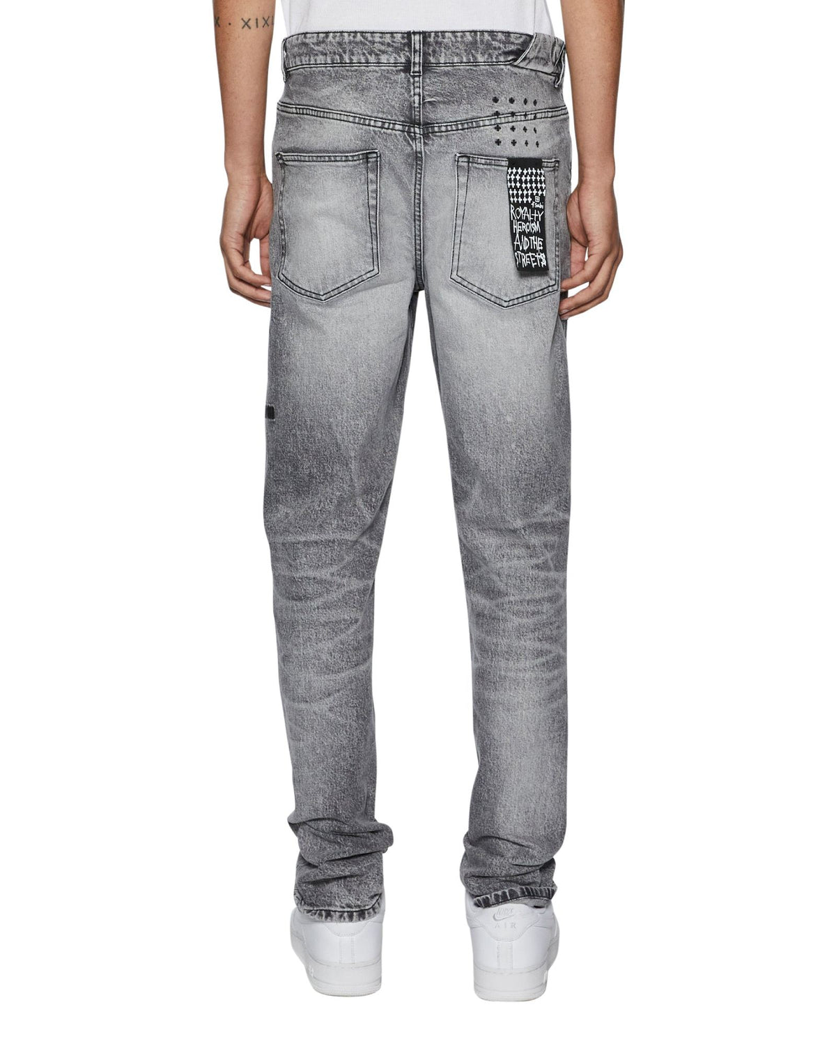 Mens Chitch Smoke Scatter Slim Denim Jeans - Grey