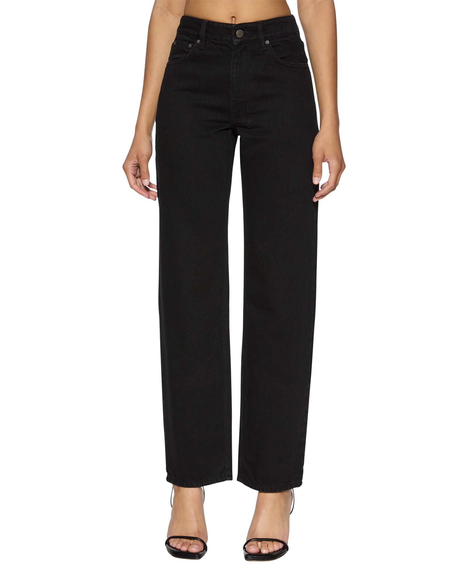 Womens Brooklyn Jet Black Straight Denim Jeans | Ksubi ++