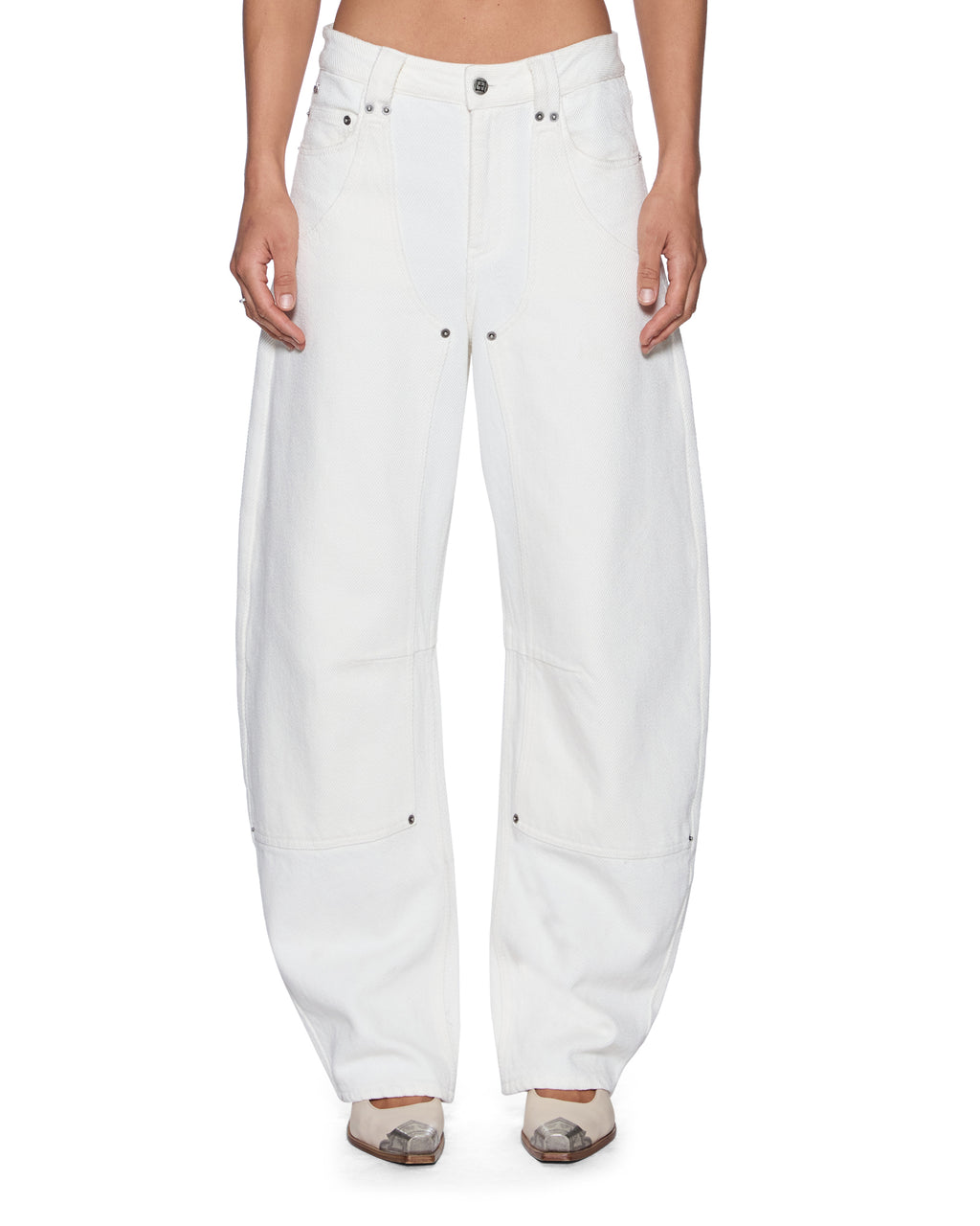 WOMENS BARREL JEAN CARPENTER CHALK DENIM JEANS
