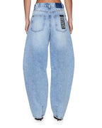 Womens Barrel Jean Flight Blue Barrel Leg Denim Jeans - Denim