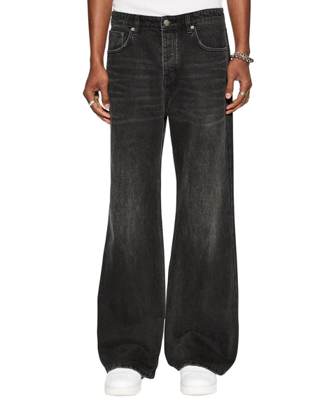 Mens Bronko Emblem Black Bootcut Denim Jeans | Ksubi ++