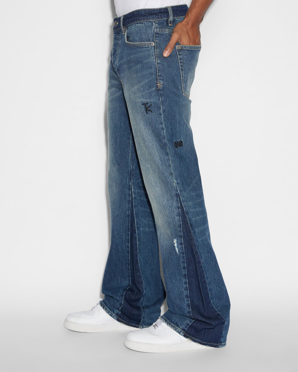 MENS BRONKO TRIP SPLICED DENIM JEANS