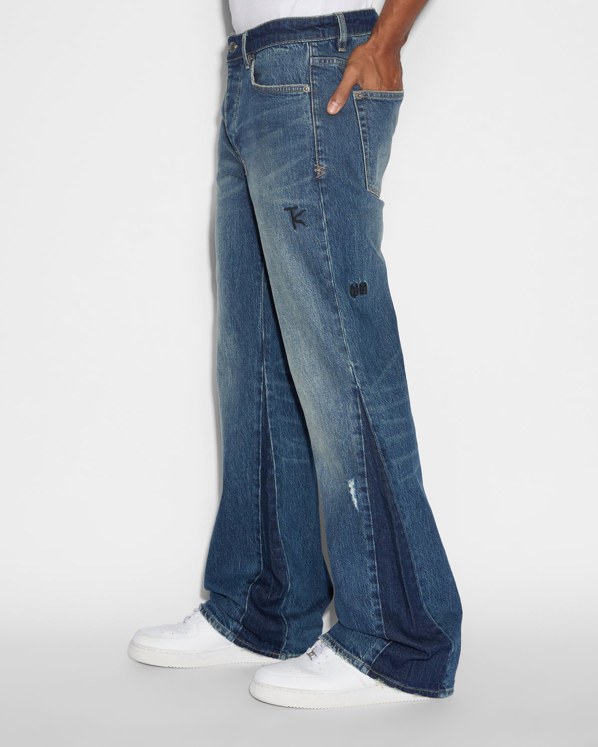 MENS BRONKO TRIP SPLICED DENIM JEANS