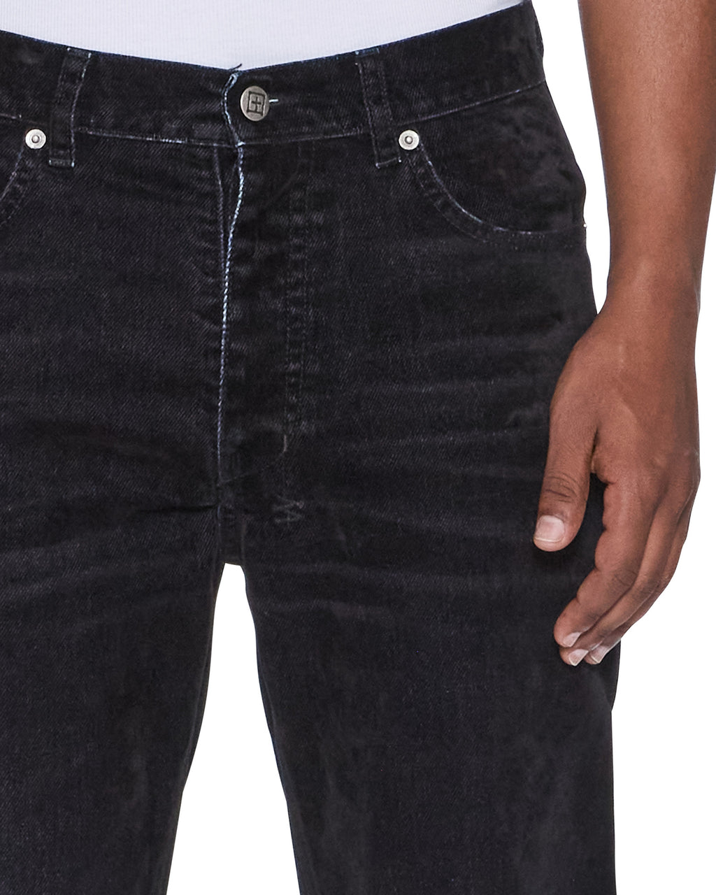 Mens Chitch Black Blur Slim Denim Jeans - Black