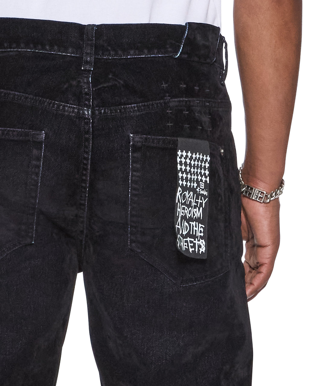 Mens Chitch Black Blur Slim Denim Jeans - Black
