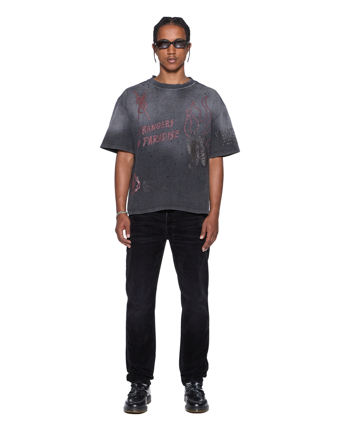 Mens Chitch Black Blur Slim Denim Jeans - Black