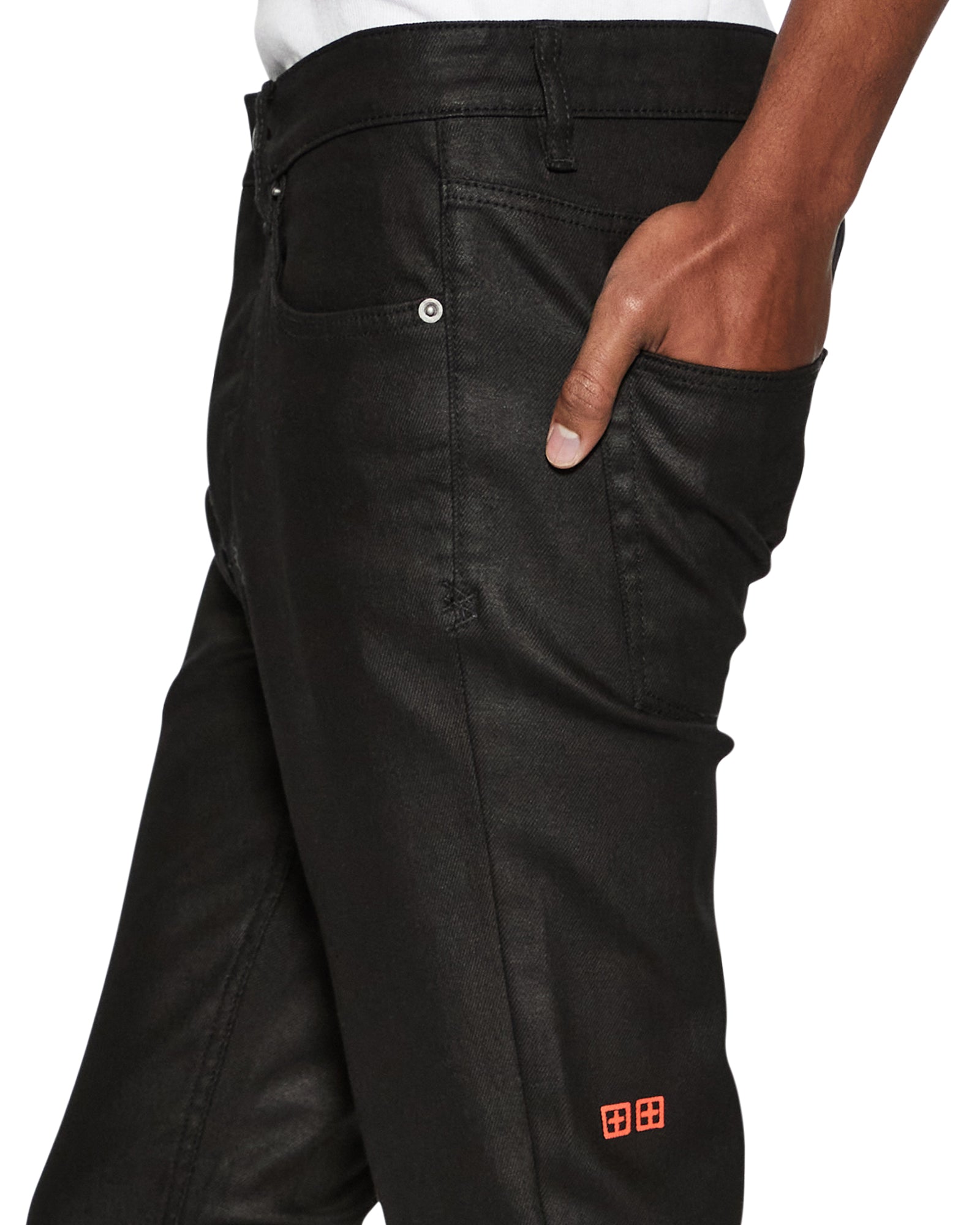 MENS CHITCH BLACK WAX DENIM JEANS