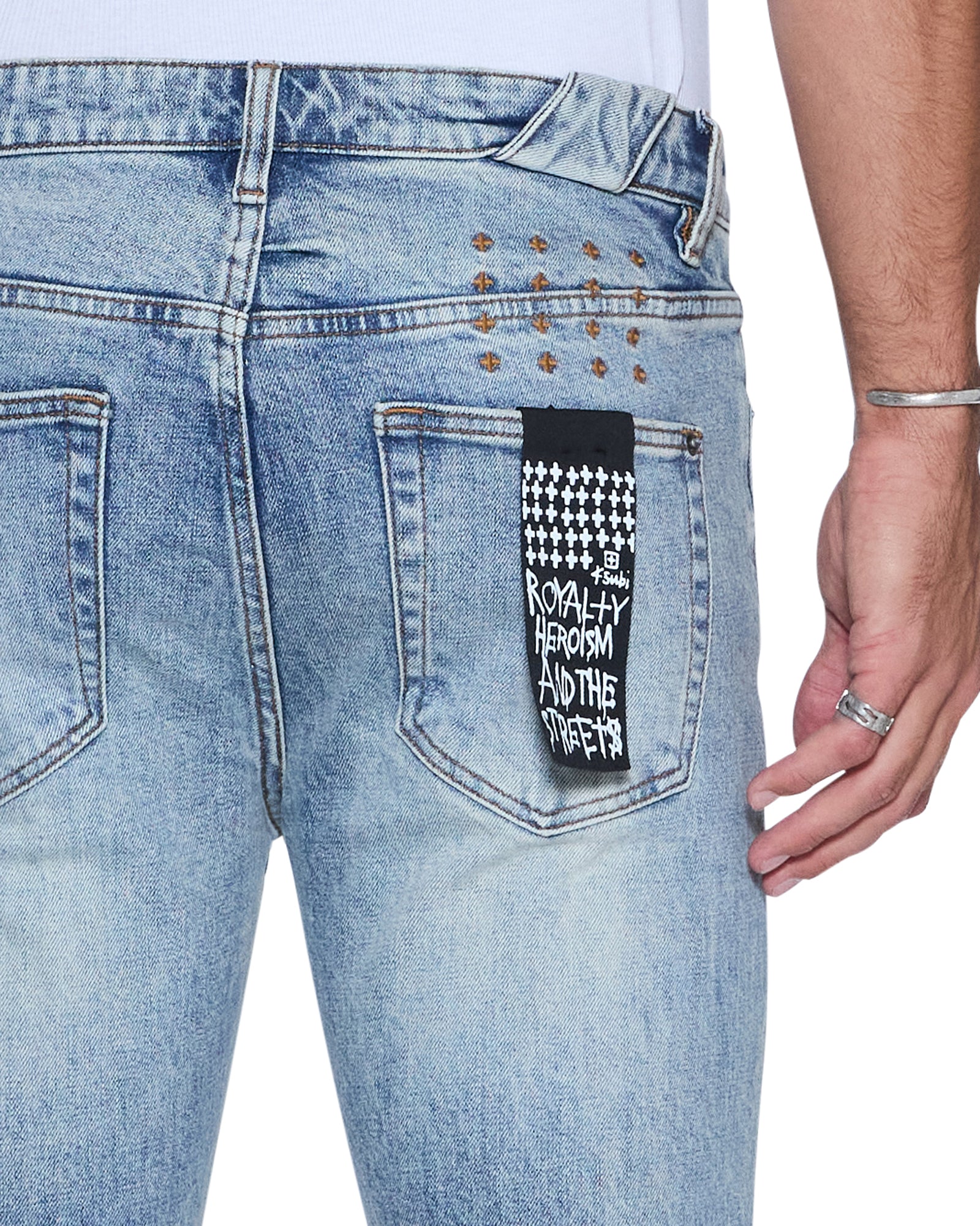 Mens Chitch Champagne Blue Slim Denim Jeans | Ksubi ++