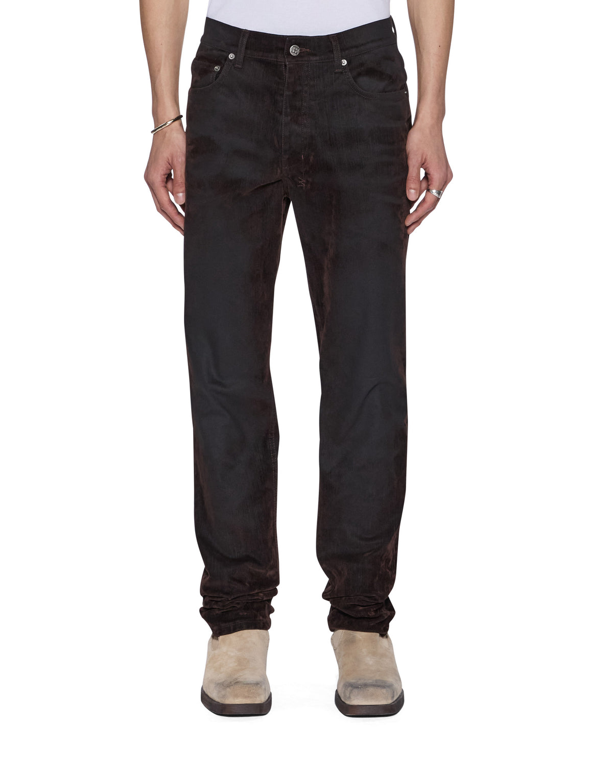 Mens Chitch Chocolate Blur Slim Denim Jeans - Brown