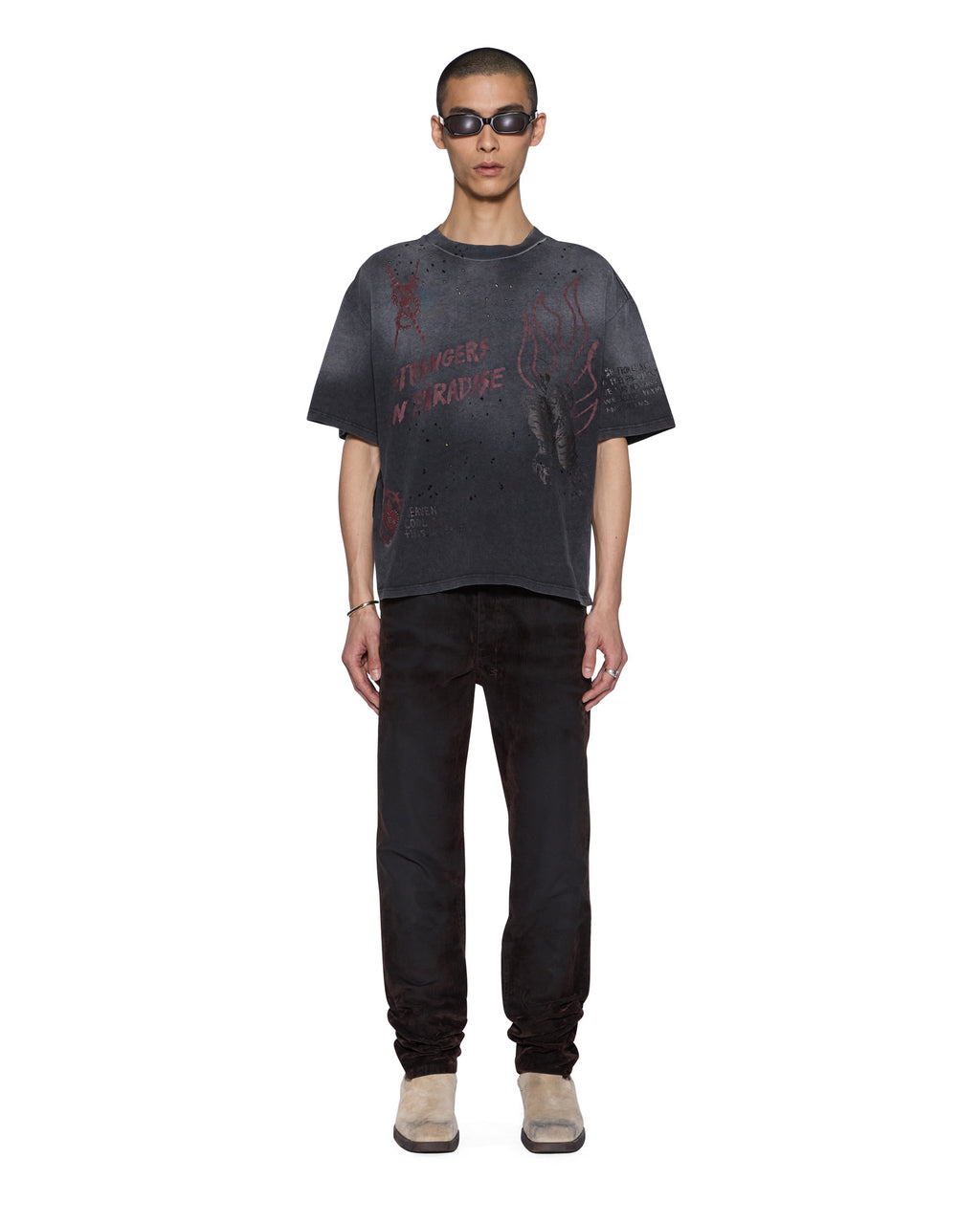 Mens Chitch Chocolate Blur Slim Denim Jeans - Brown