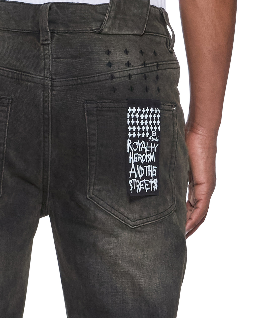 Mens Chitch Graphite Racer Slim Denim Jeans - Grey