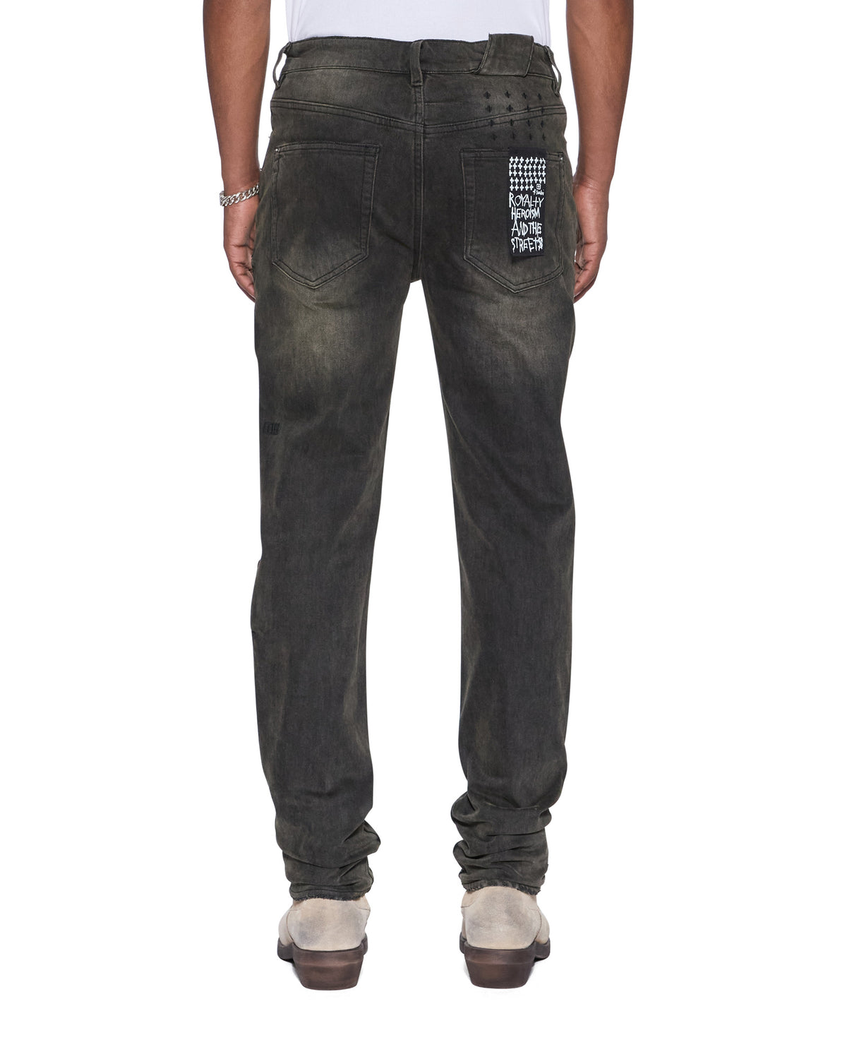Mens Chitch Graphite Racer Slim Denim Jeans - Grey