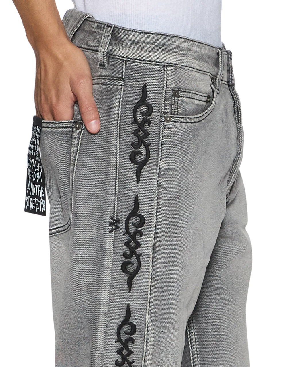 MENS CHITCH KONCRETE GREY PAISE DENIM JEANS