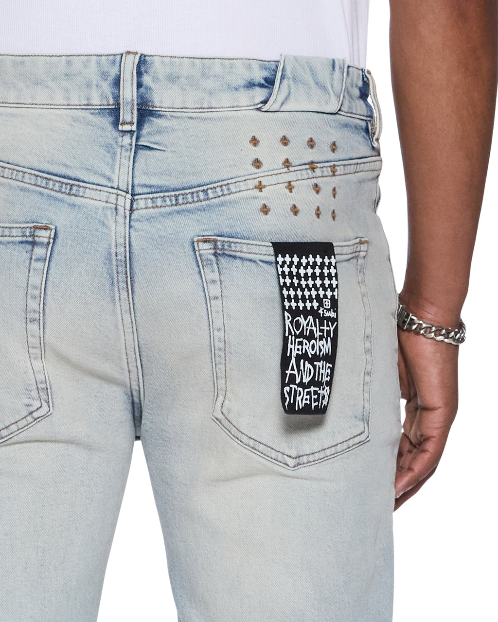 Mens Chitch Kristal Painted Slim Denim Jeans - Denim