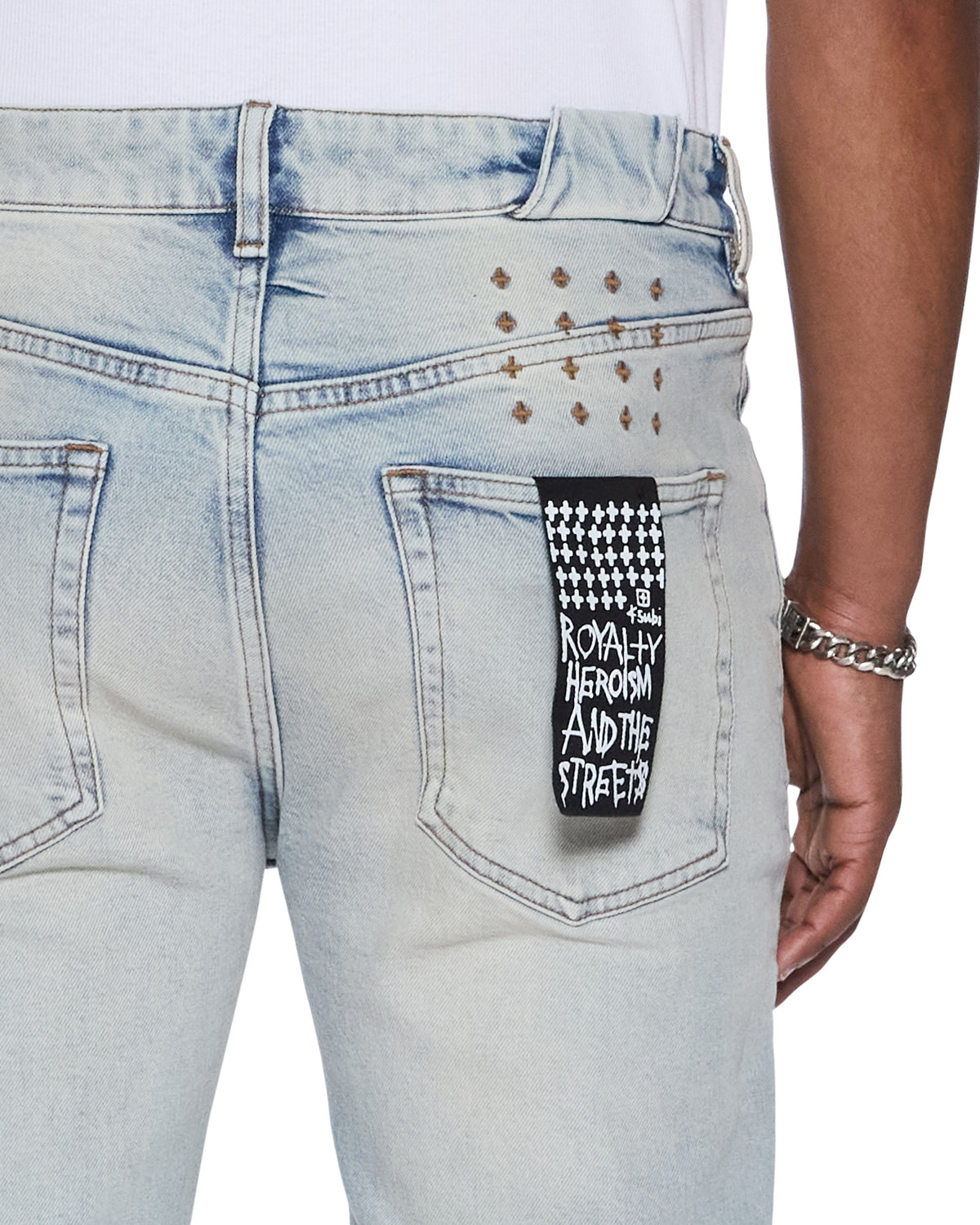 Mens Chitch Kristal Painted Slim Denim Jeans - Denim