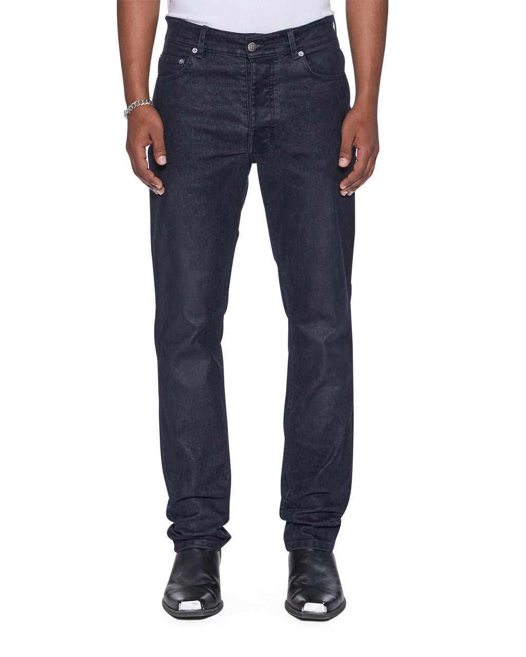 Mens Chitch Petrified Flock Slim Denim Jeans - Navy
