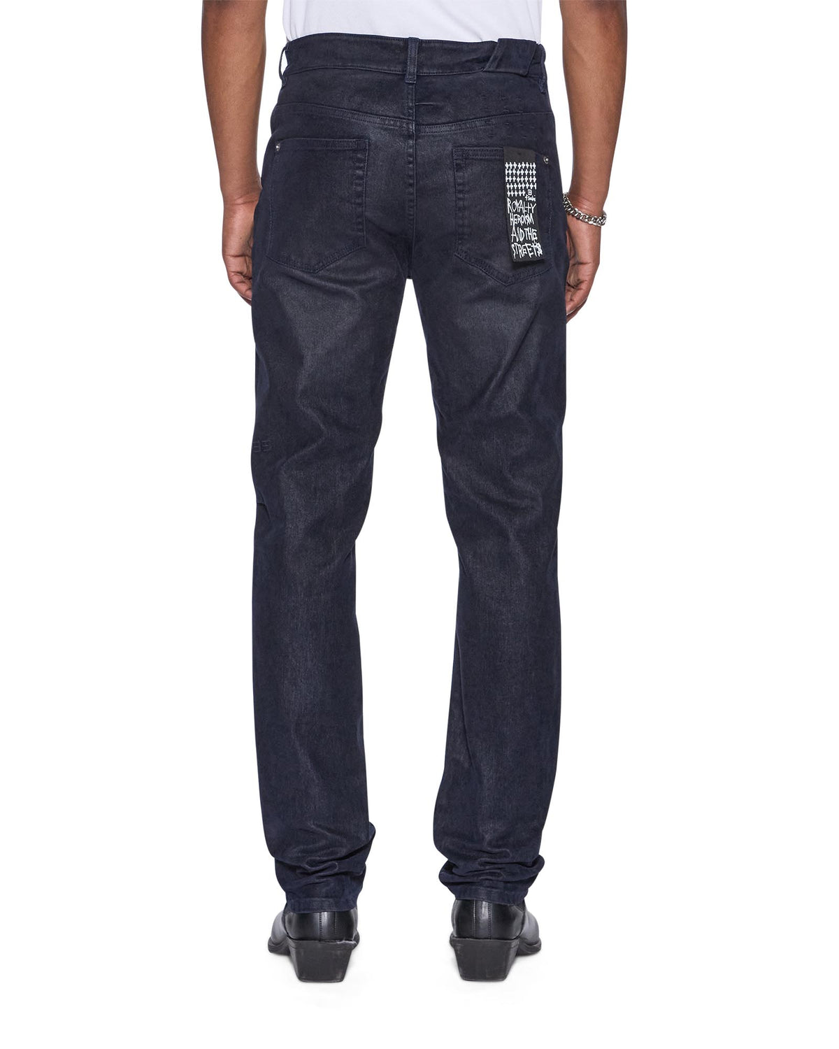 Mens Chitch Petrified Flock Slim Denim Jeans - Navy