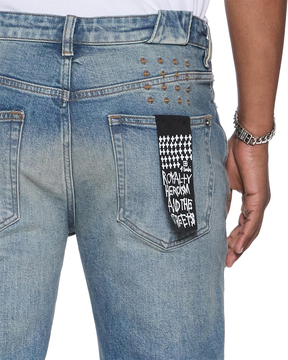 Mens Chitch Portland Blue Slim Denim Jeans - Denim