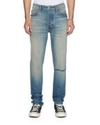 Mens Chitch Portland Stud Trashed Slim Denim Jeans - Denim