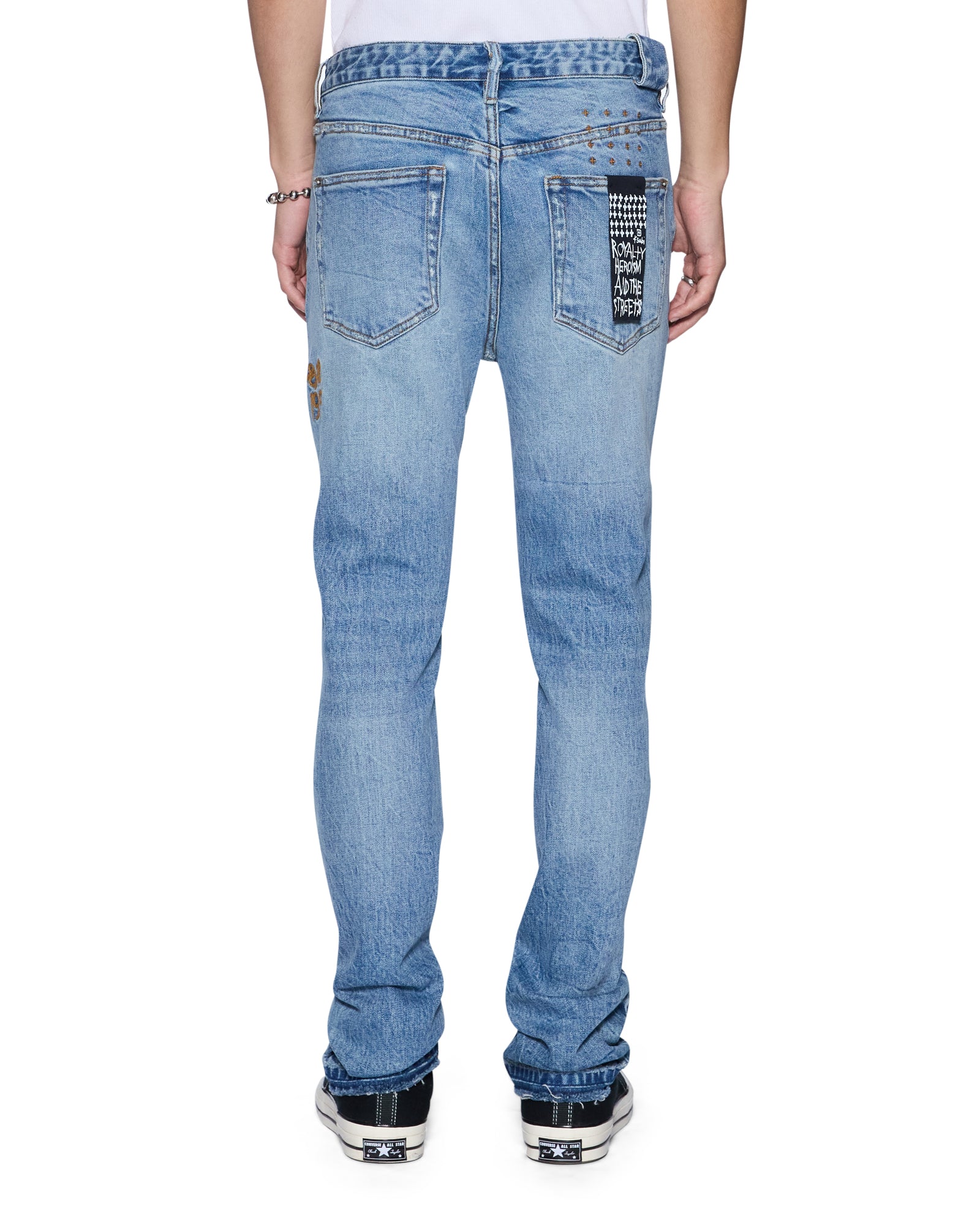 Mens Chitch Public Blue Repair Skribed Slim Denim Jeans | Ksubi ++