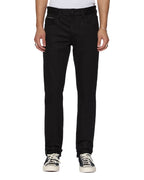 Mens Chitch Selvedge Raw Black Slim Denim Jeans - Black