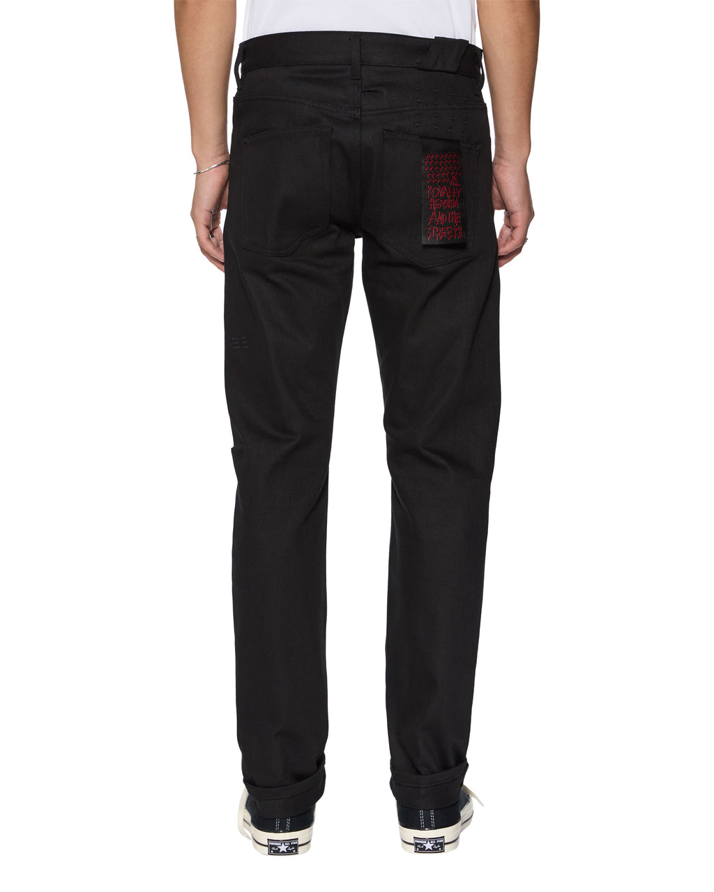 Mens Chitch Selvedge Raw Black Slim Denim Jeans - Black
