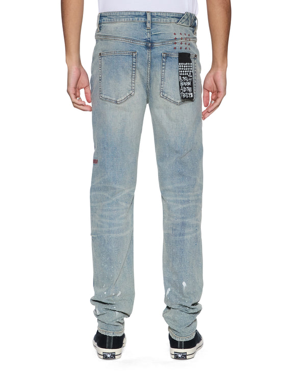 Mens Chitch Scatter Blue Slim Denim Jeans | Ksubi ++