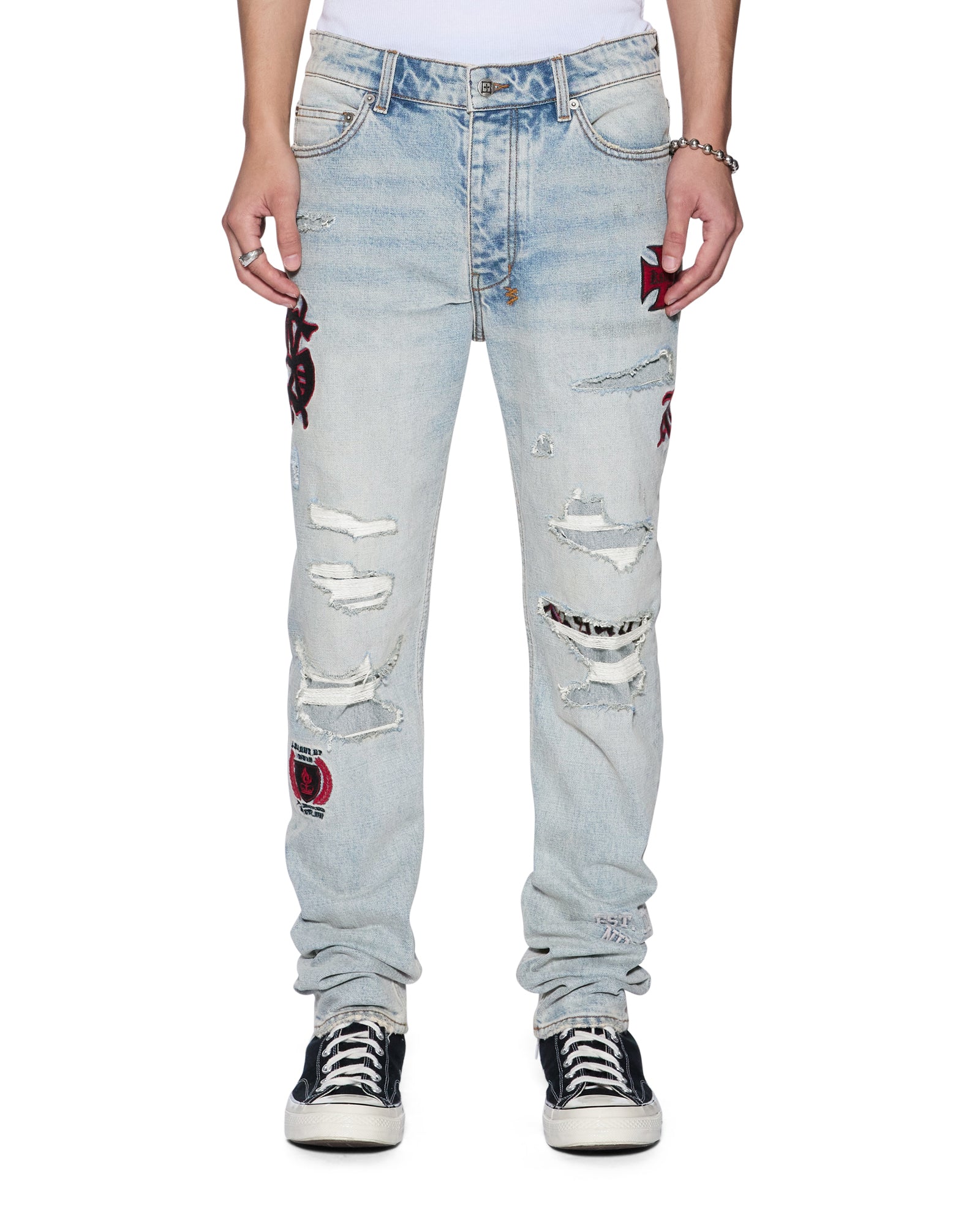 Mens Chitch Seattle Blue Repair Slim Denim Jeans | Ksubi ++