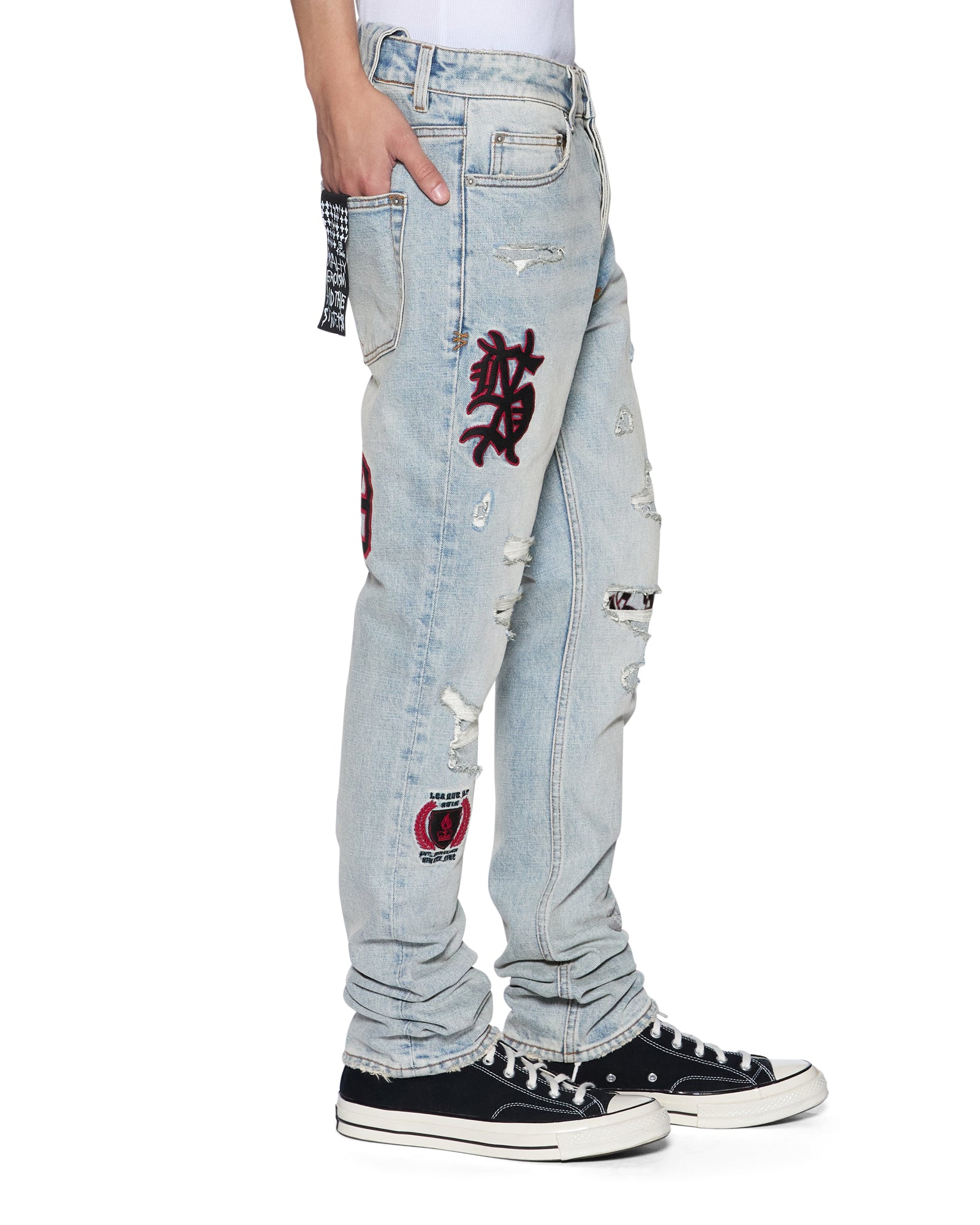 Mens Chitch Seattle Blue Repair Slim Denim Jeans | Ksubi ++