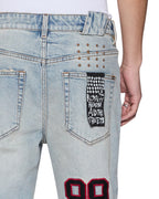 Mens Chitch Seattle Blue Repair Slim Denim Jeans - Denim