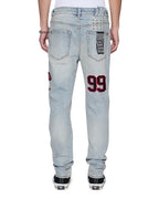 Mens Chitch Seattle Blue Repair Slim Denim Jeans - Denim