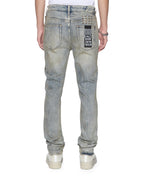 MENS CHITCH STATURE BLUE TRASHED IDOLS DENIM JEANS