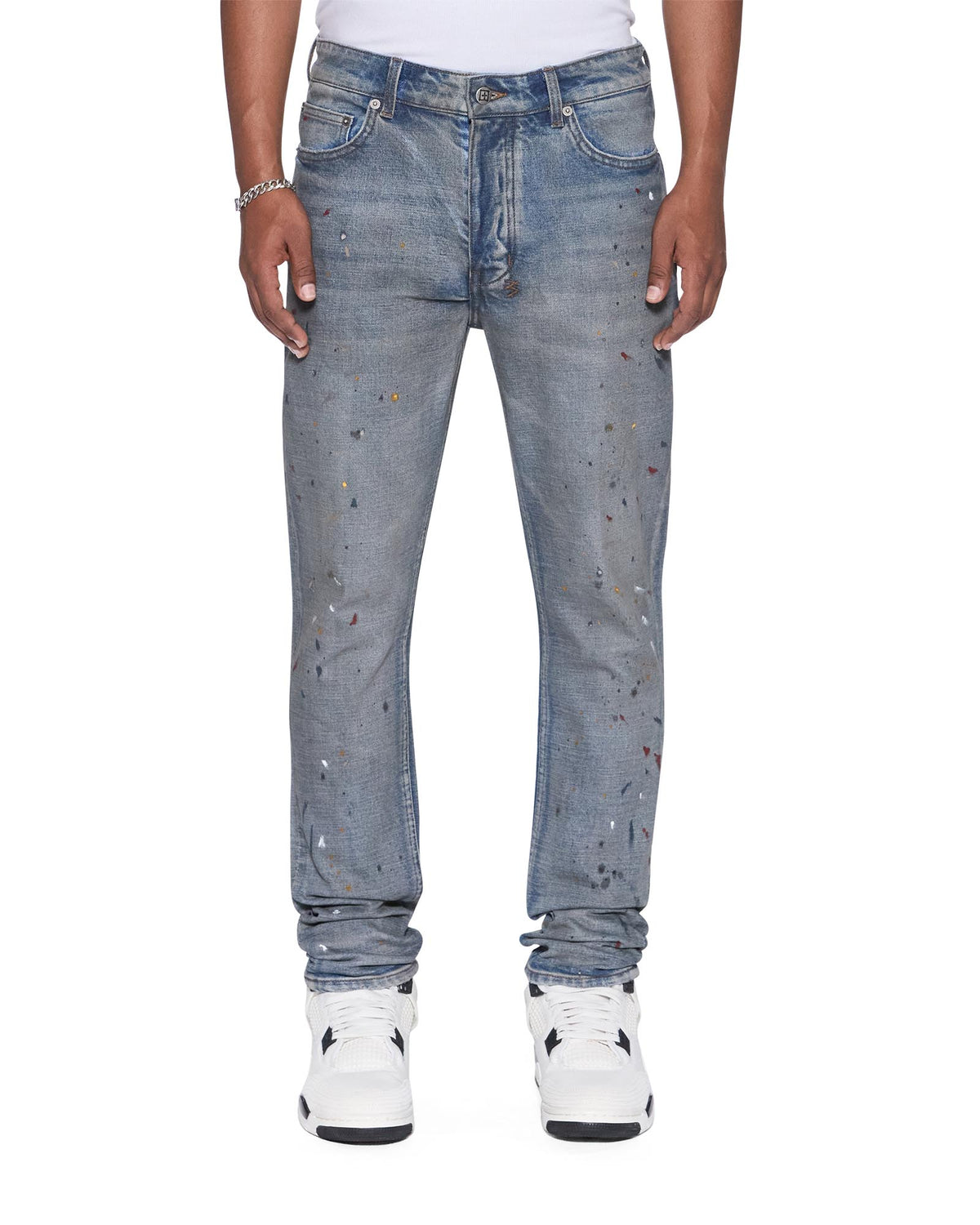 Mens Chitch Workshop Painted Slim Denim Jeans - Denim
