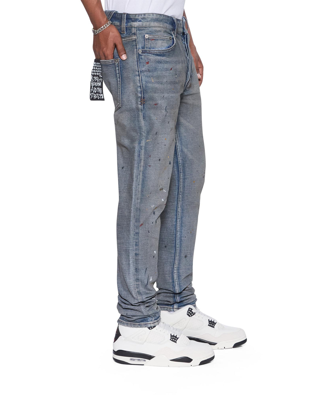 Mens Chitch Workshop Painted Slim Denim Jeans - Denim