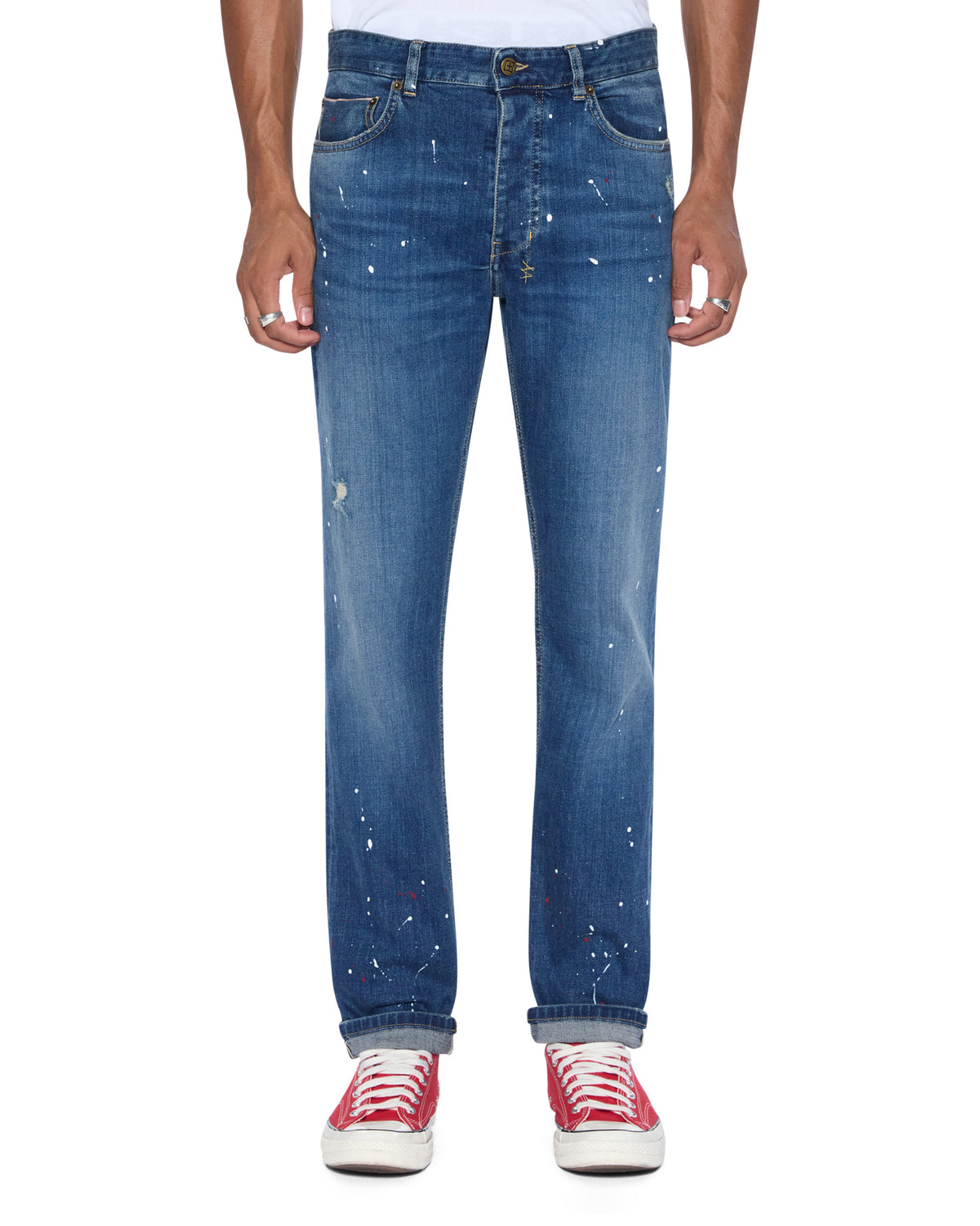 Mens Chitch Selvedge Artist Blue Slim Denim Jeans - Denim