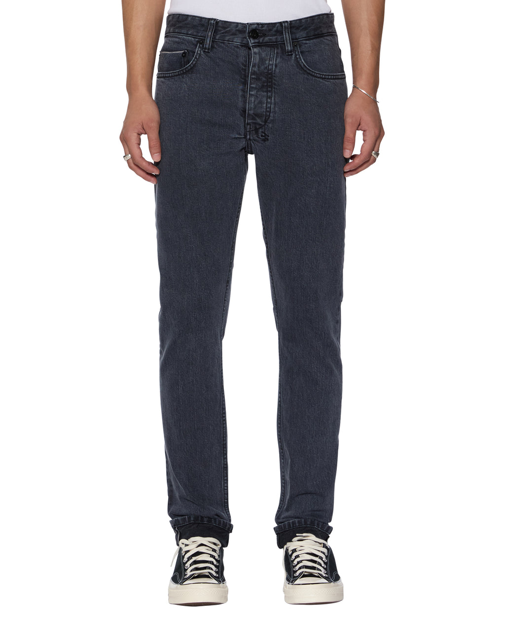 Mens Chitch Selvedge Ny Black Slim Denim Jeans - Black