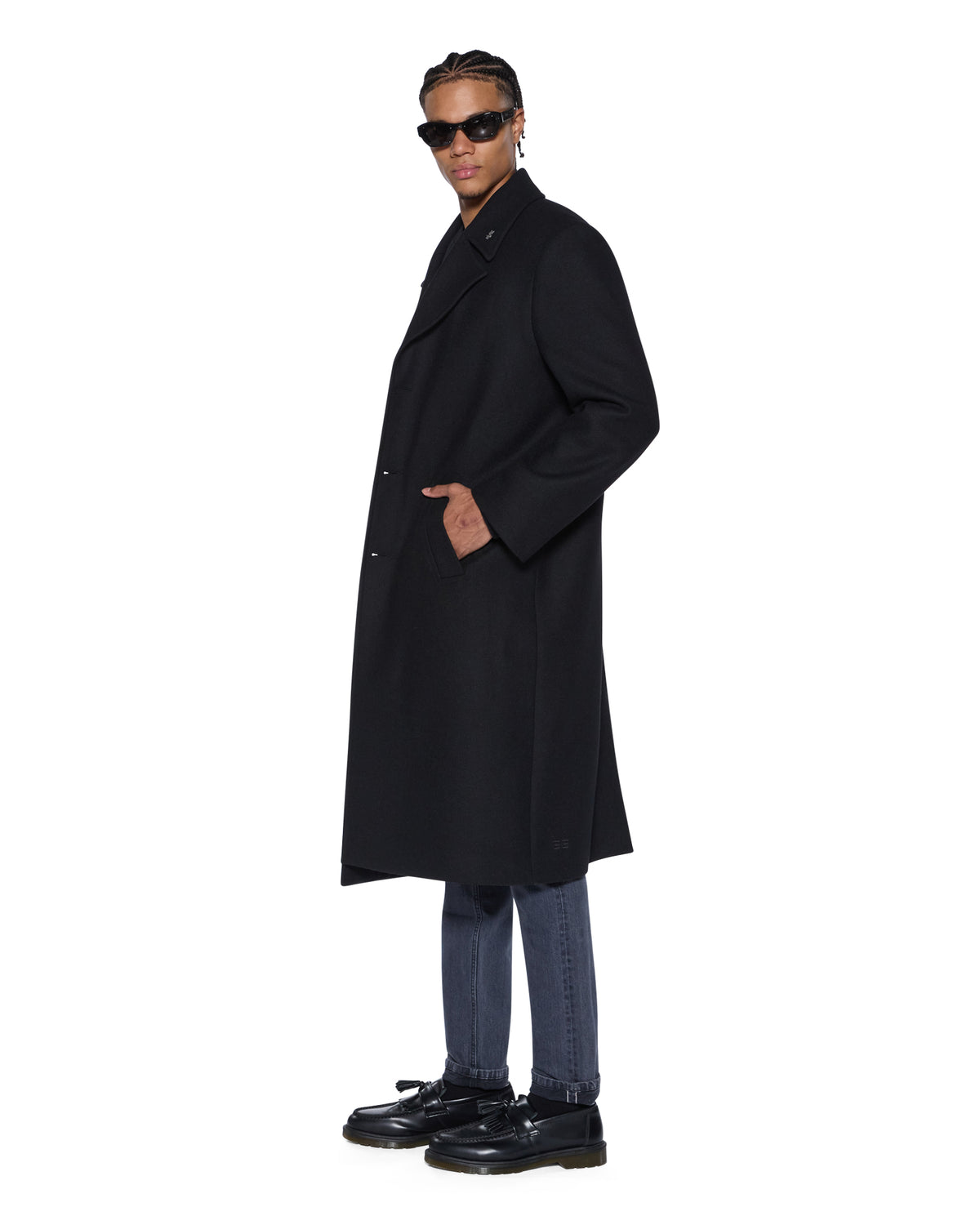 MENS REDEMPTION WOOL COAT BLACK JACKETS