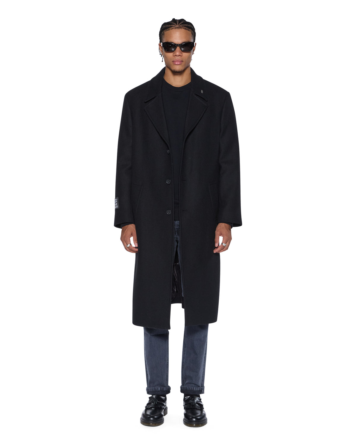 MENS REDEMPTION WOOL COAT BLACK JACKETS