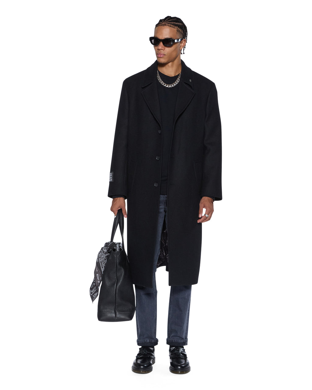 MENS REDEMPTION WOOL COAT BLACK JACKETS
