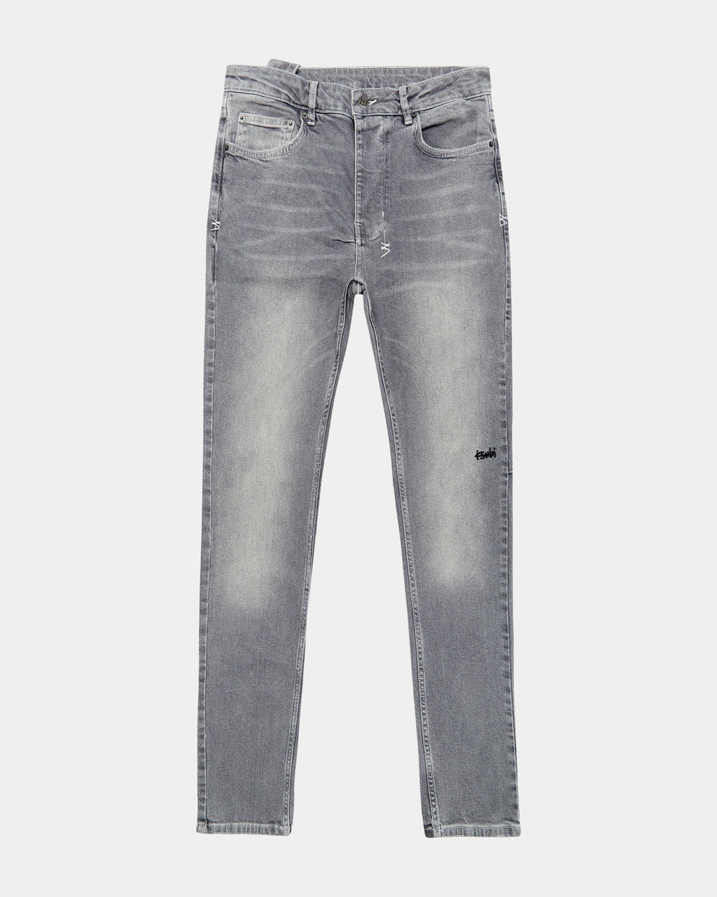 Mens Chitch Thrifted Slim Denim Jeans - Grey