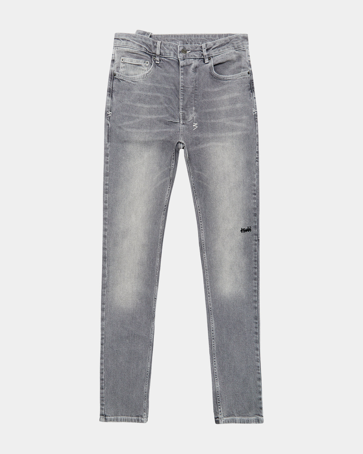 Mens Chitch Thrifted Slim Denim Jeans - Grey
