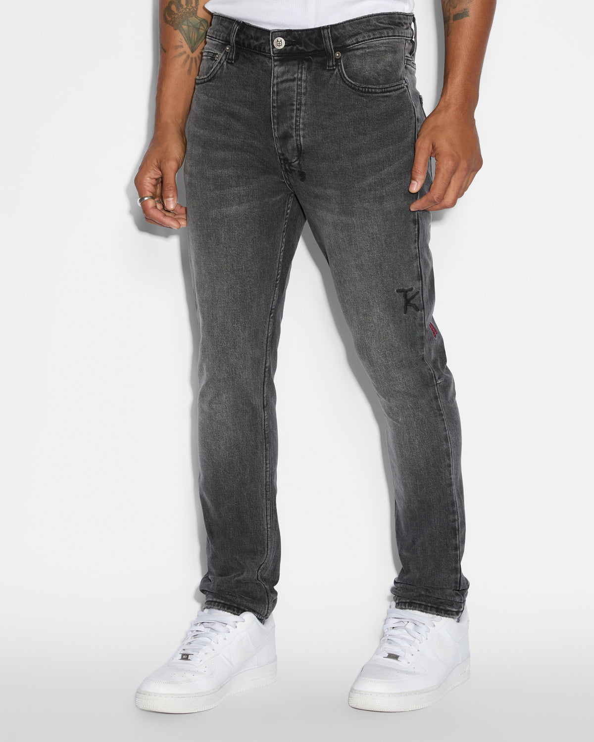 Mens Chitch Midnight Slim Denim Jeans - Black