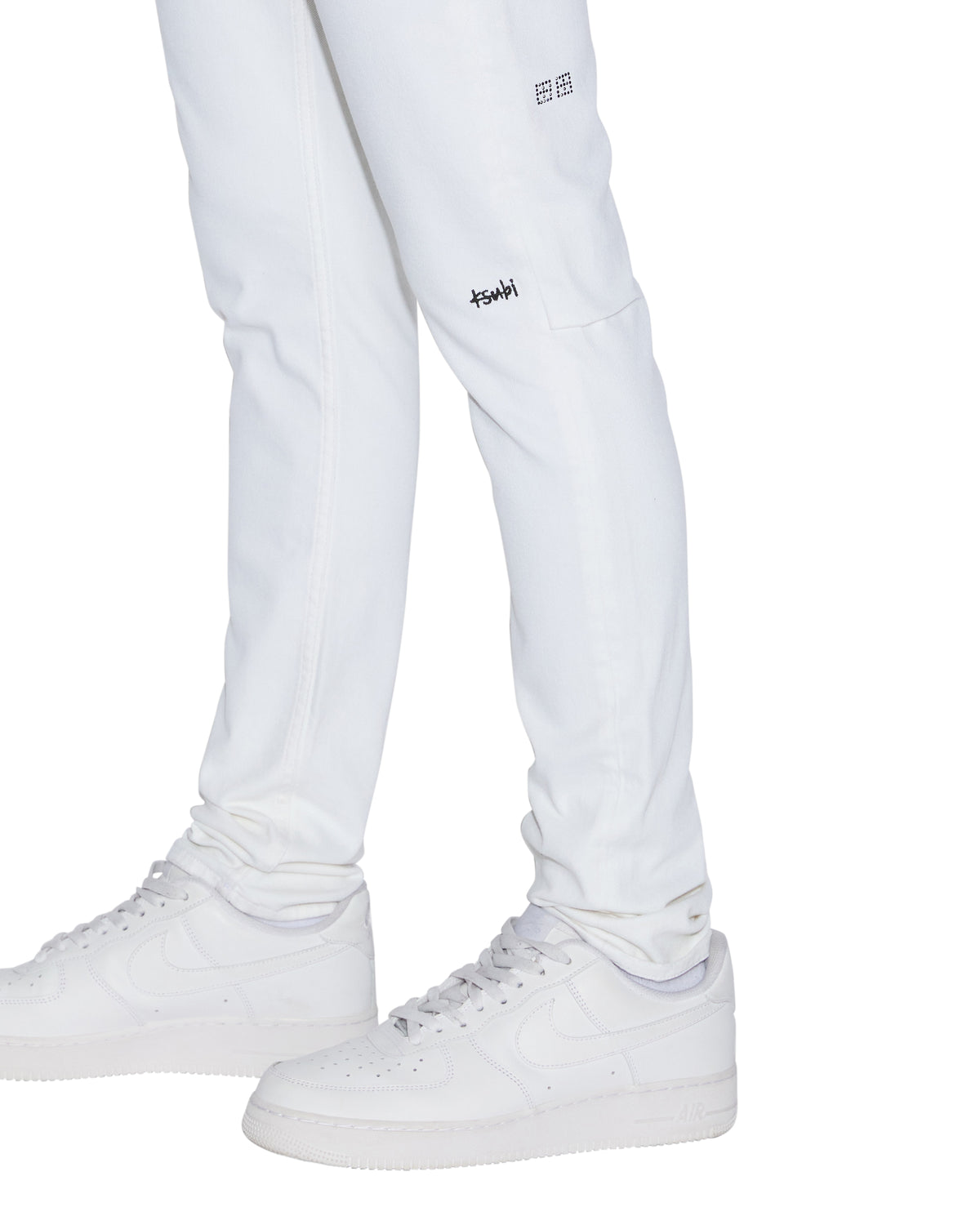 Mens Chitch Polar Krystal Slim Denim Jeans - White