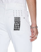 Mens Chitch Polar Krystal Slim Denim Jeans - White