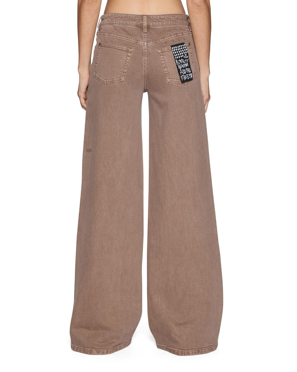 Womens Dropout Jean Stone Tan Wide Denim Jeans - Beige
