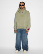 Mens Devil Trip Hoodie Khaki Oversized Fleece - Khaki