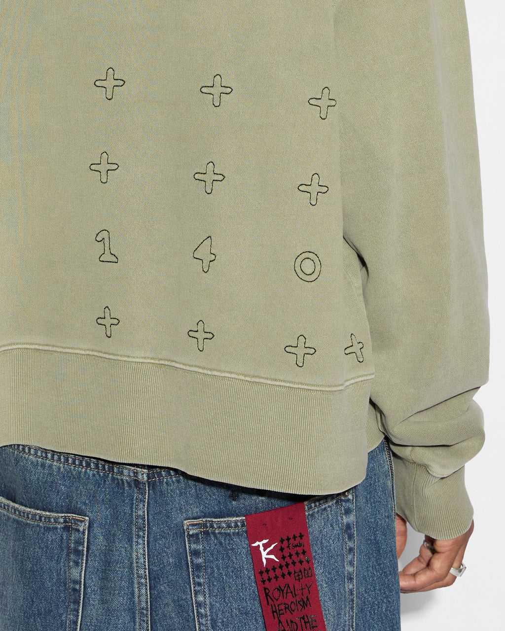 Mens Devil Trip Hoodie Khaki Oversized Fleece - Khaki