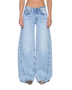 Womens Dropout Jean Flight Blue Relaxed Denim Jeans - Denim